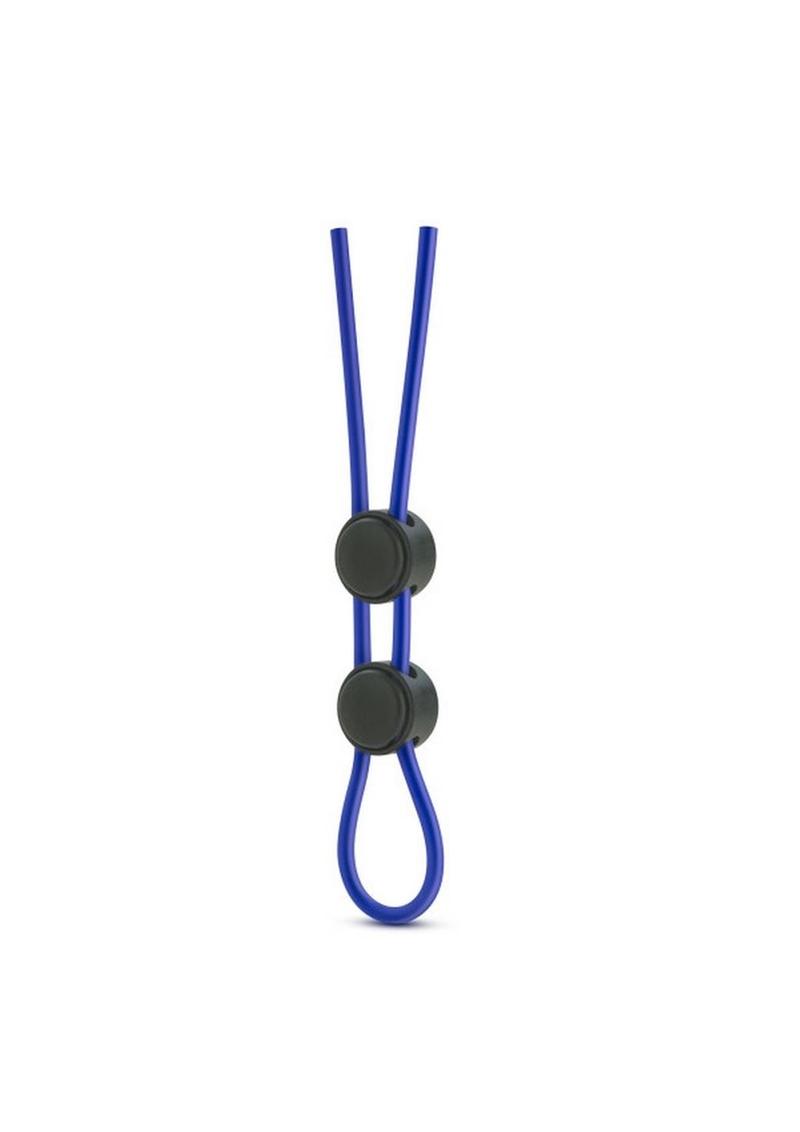 Stay Hard Silicone Double Loop Cock Ring - Blue