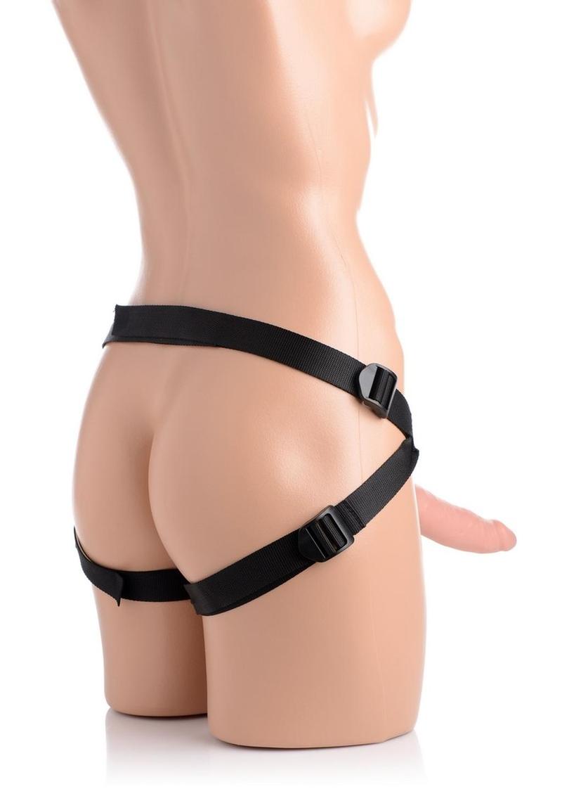 Strap-U Charmed Silicone Dildo with Harness - Vanilla - 7.5in