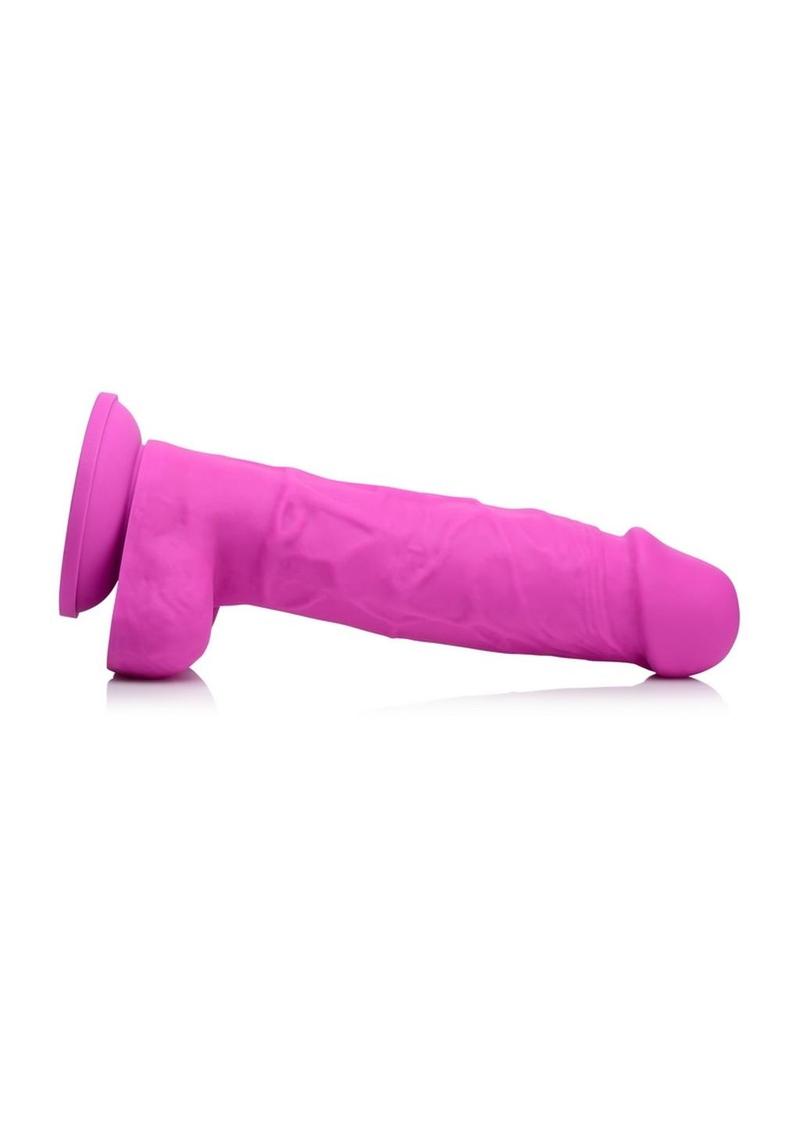 Strap U Power Pecker Silicone 7in Dildo with Balls - Pink