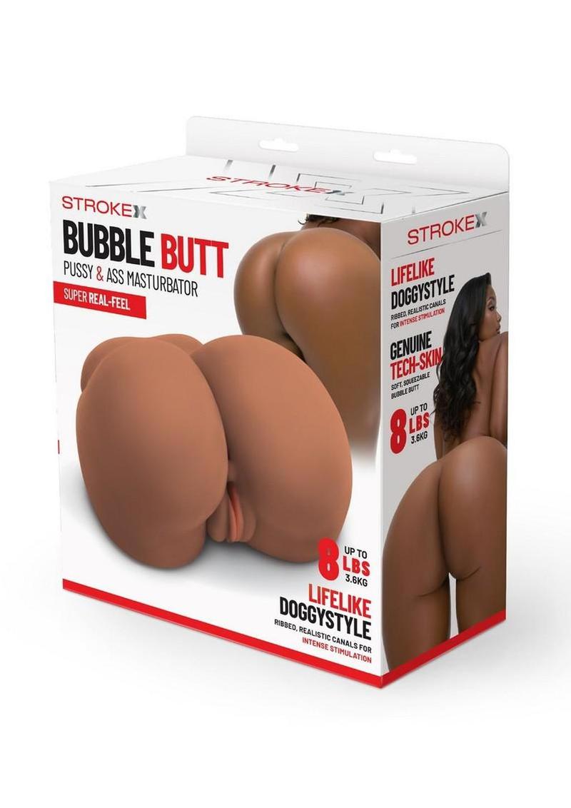 Stroke-X Bubble Butt Masturbator - Pussy and Ass - Chocolate