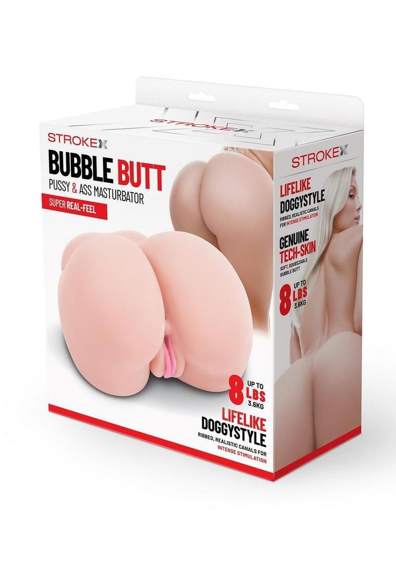 Stroke-X Bubble Butt Masturbator - Pussy and Ass - Vanilla