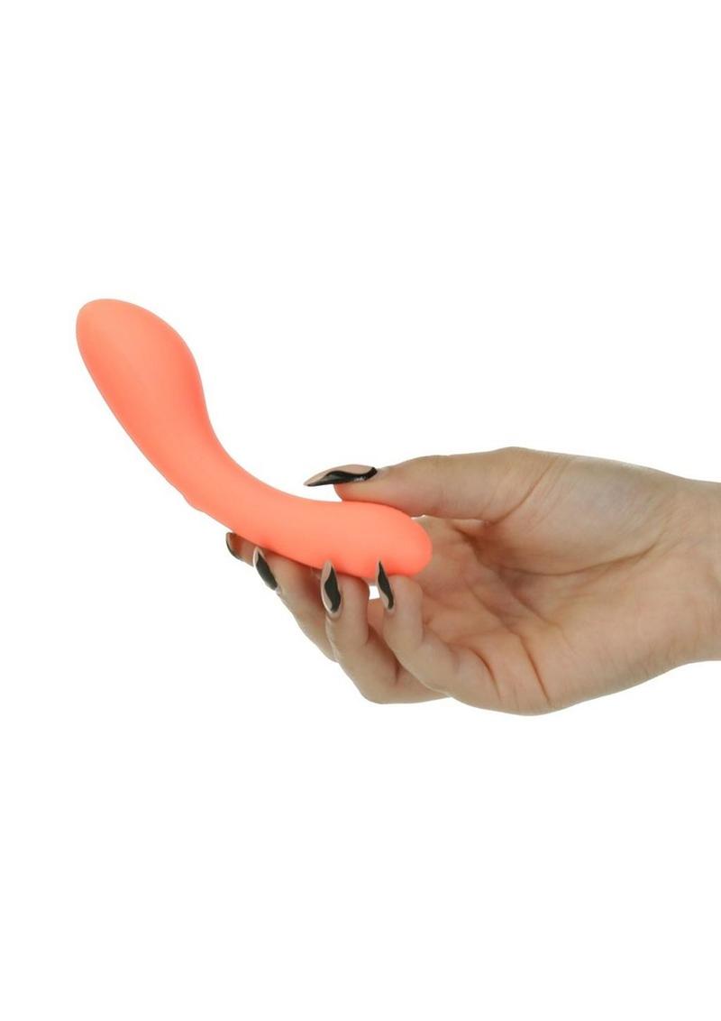 Swan Mini Swan Wand Rechargeable Silicone Glow In The Dark Massager - Glow In The Dark/Orange