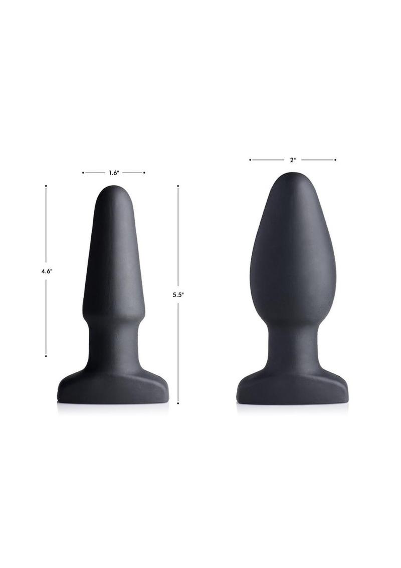 Swell Inflatable Rechargeable Silicone Vibrating Anal Plug - Black