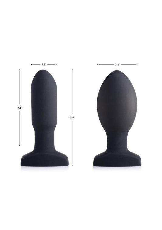 Swell Inflatable Rechargeable Silicone Vibrating Missile Anal Plug - Black