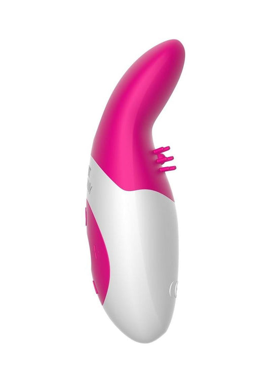 The Lay On Rabbit Rechargeable Silicone Massager - Hot Pink/Pink