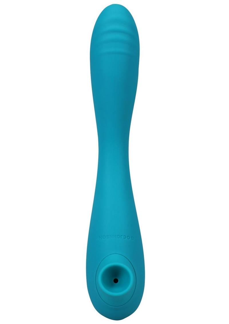 This Product Sucks Bendable Wand Rechargeable Silicone Vibrator - Teal