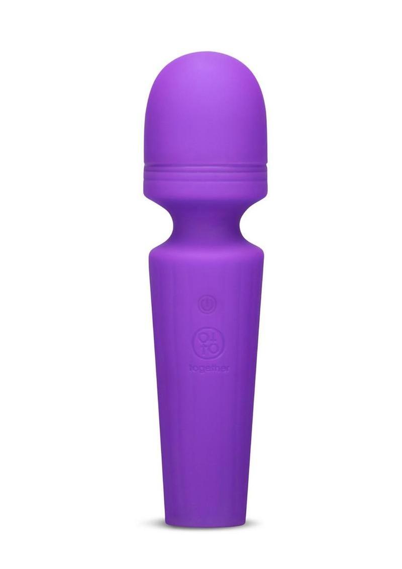 Together Glow On The Go Mini Wand Silicone Rechargeable Vibrator - Purple