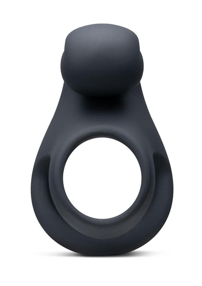 Together Parallel Silicone Rechargeable Cock and Ball Ring - Black