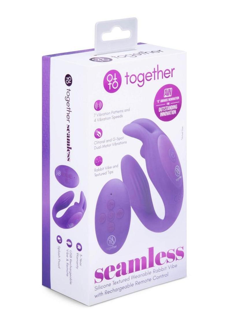 Together Seamless Wearable Silicone Rechargeable Rabbit Vibrator - Purple
