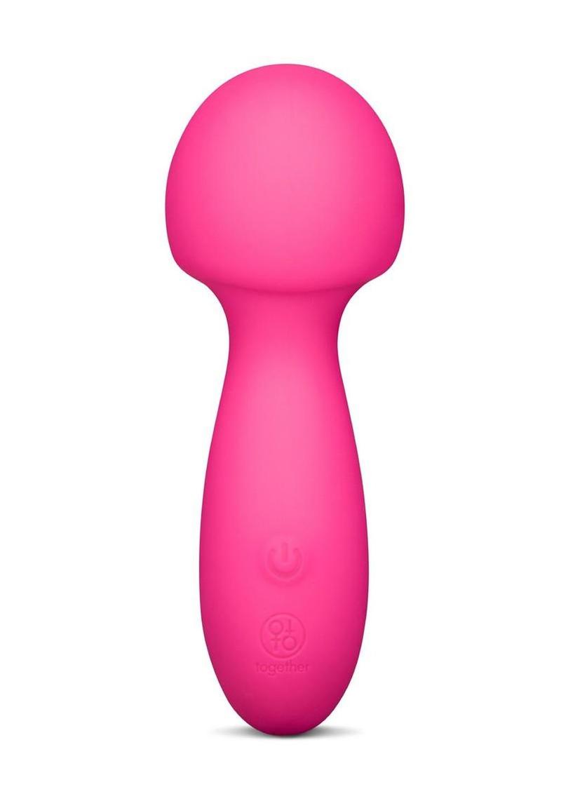 Together Spark On The Go Mini Wand Silicone Rechargeable Vibrator - Pink