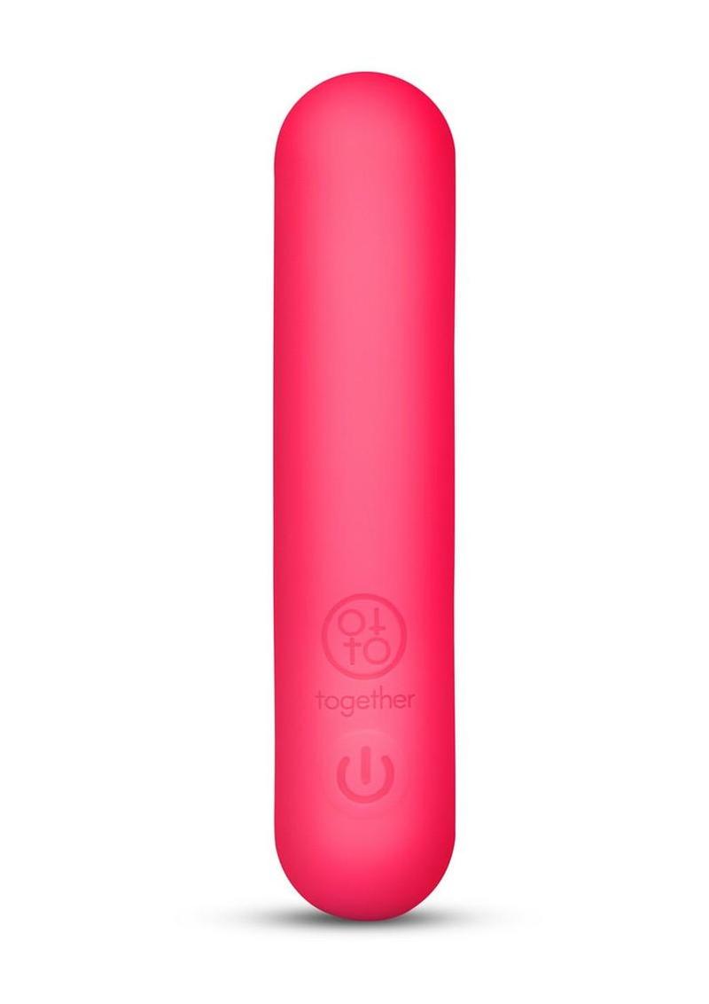 Together Teaser Silicone Rechargeable Bullet Vibrator - Pink - 4in