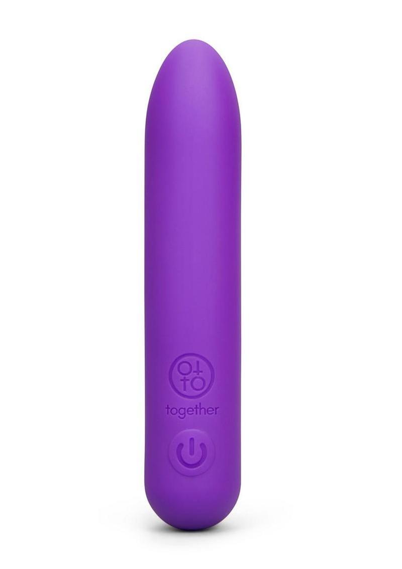 Together Tip Pointy Bullet Silicone Rechargeable Vibrator - Purple - 4in