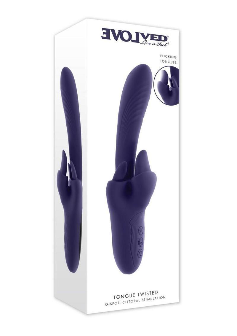 Tongue Twisted Rechargeable Silicone Clitoral Stimulator - Purple