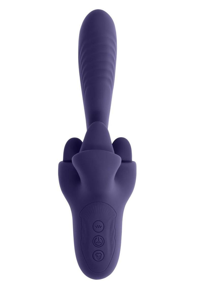 Tongue Twisted Rechargeable Silicone Clitoral Stimulator - Purple