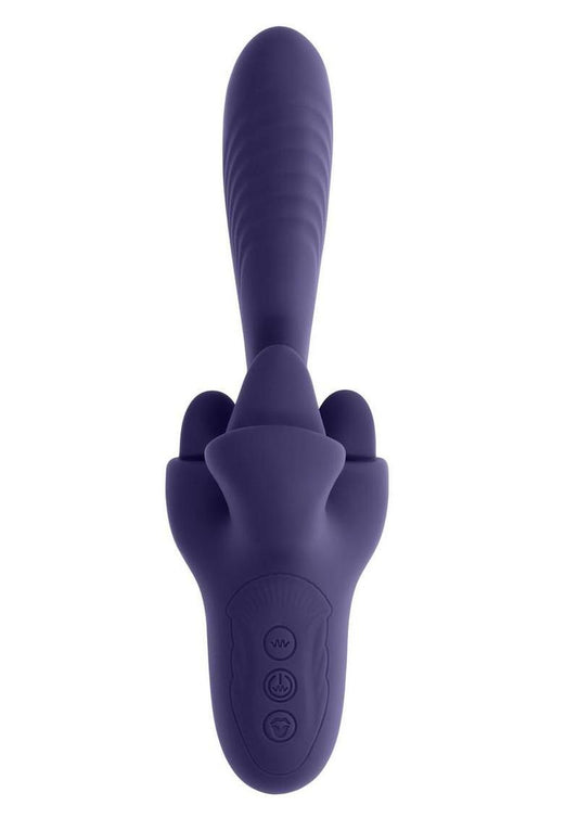 Tongue Twisted Rechargeable Silicone Clitoral Stimulator - Purple