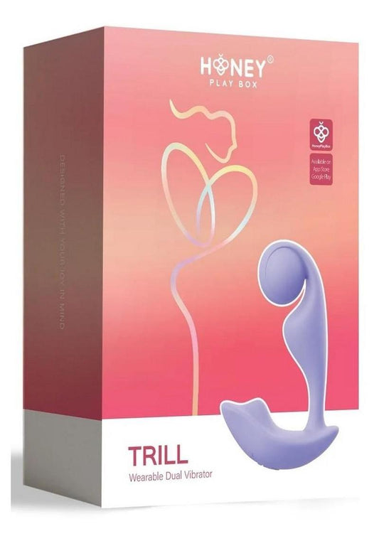 Trill Wearable Single Ball Rechargeable Silicone Dual Vibrator - Lavender/Purple