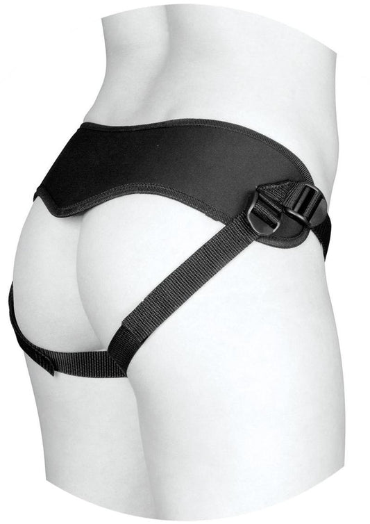 Vac-U-Lock Supreme Harness with Vibrating Plug and Remote Control - Black