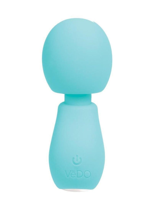 Vedo Eeny Silicone Rechargeable Mini Wand Massager - Aqua