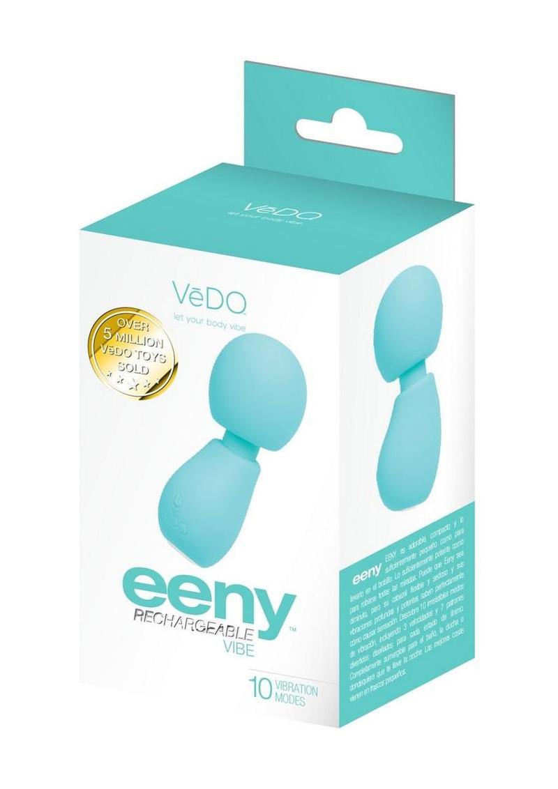 Vedo Eeny Silicone Rechargeable Mini Wand Massager - Aqua