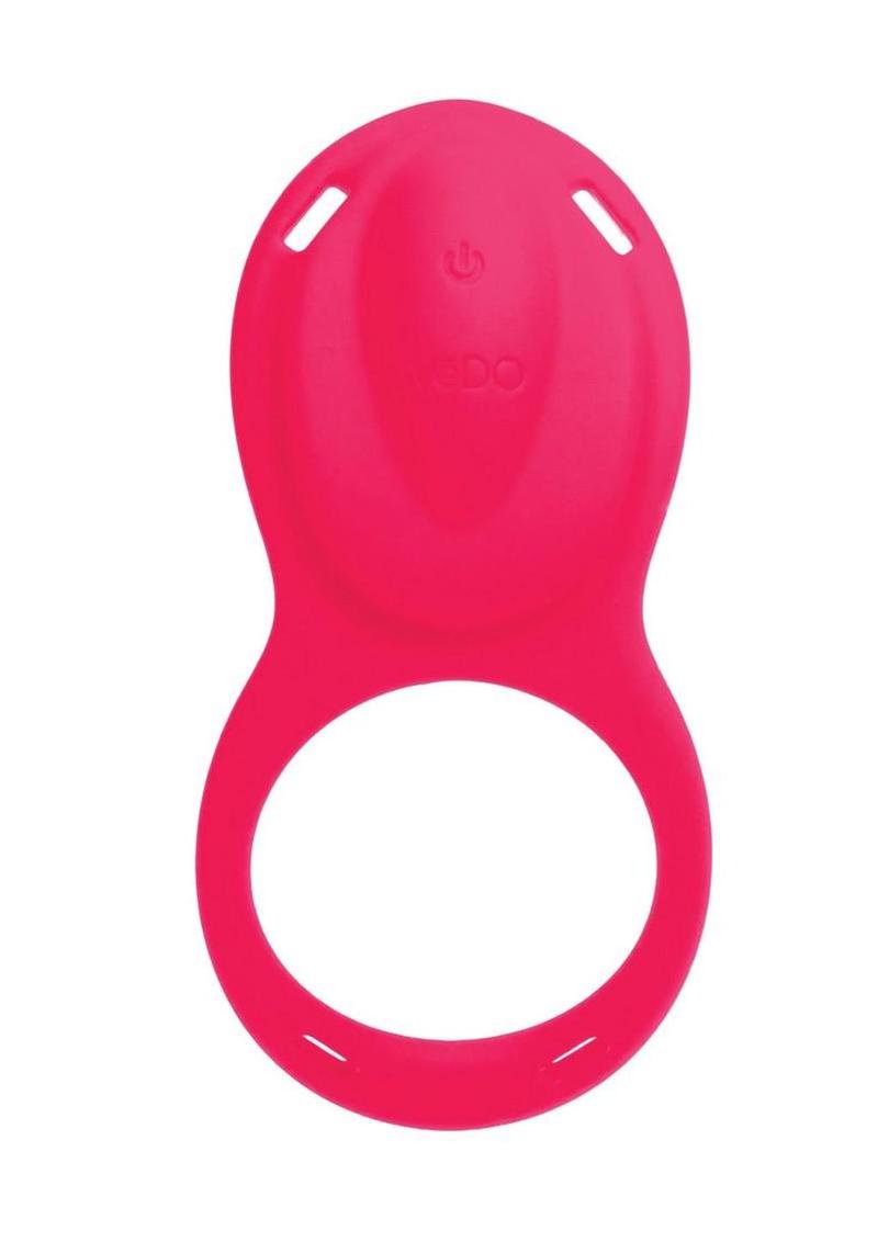 Vedo Riski Rechargeable Silicone Clitoral Vibrating Cock Ring For Couples - Pink
