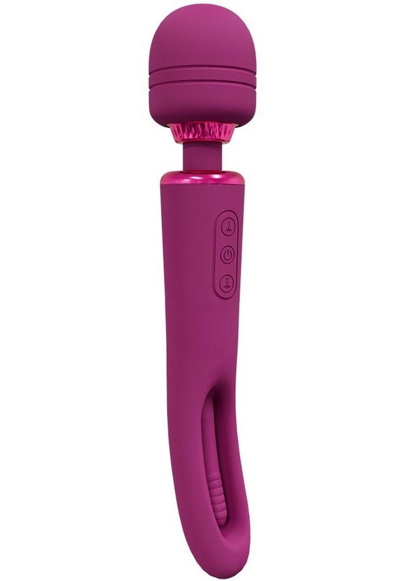 Vive Kiku Rechargeable Double Ended Wand with G-Spot Stimulator - Pink