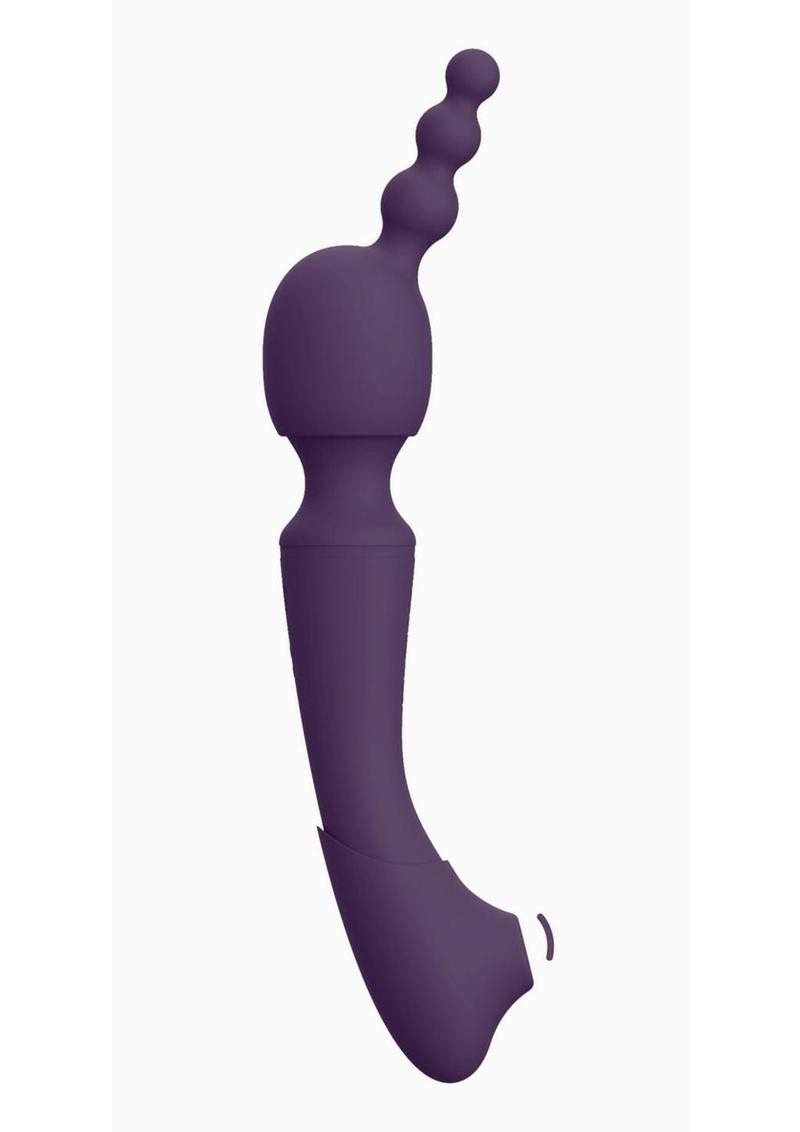 Vive Rechargeable Silicone Nami Pulse Wave and Vibrating Wand - Purple