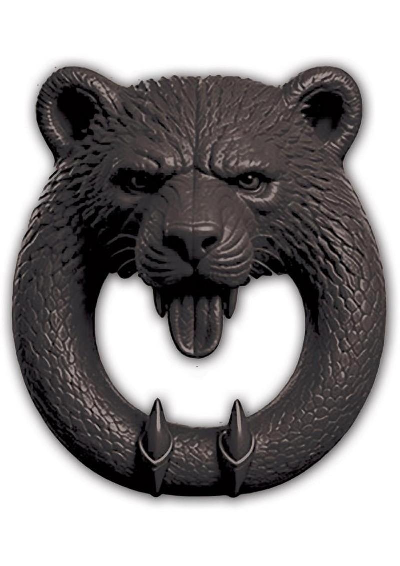 Wild Things Animal Rings Bear Rider Rechargeable Silicone Vibrating Cock Ring - Gray/Grey