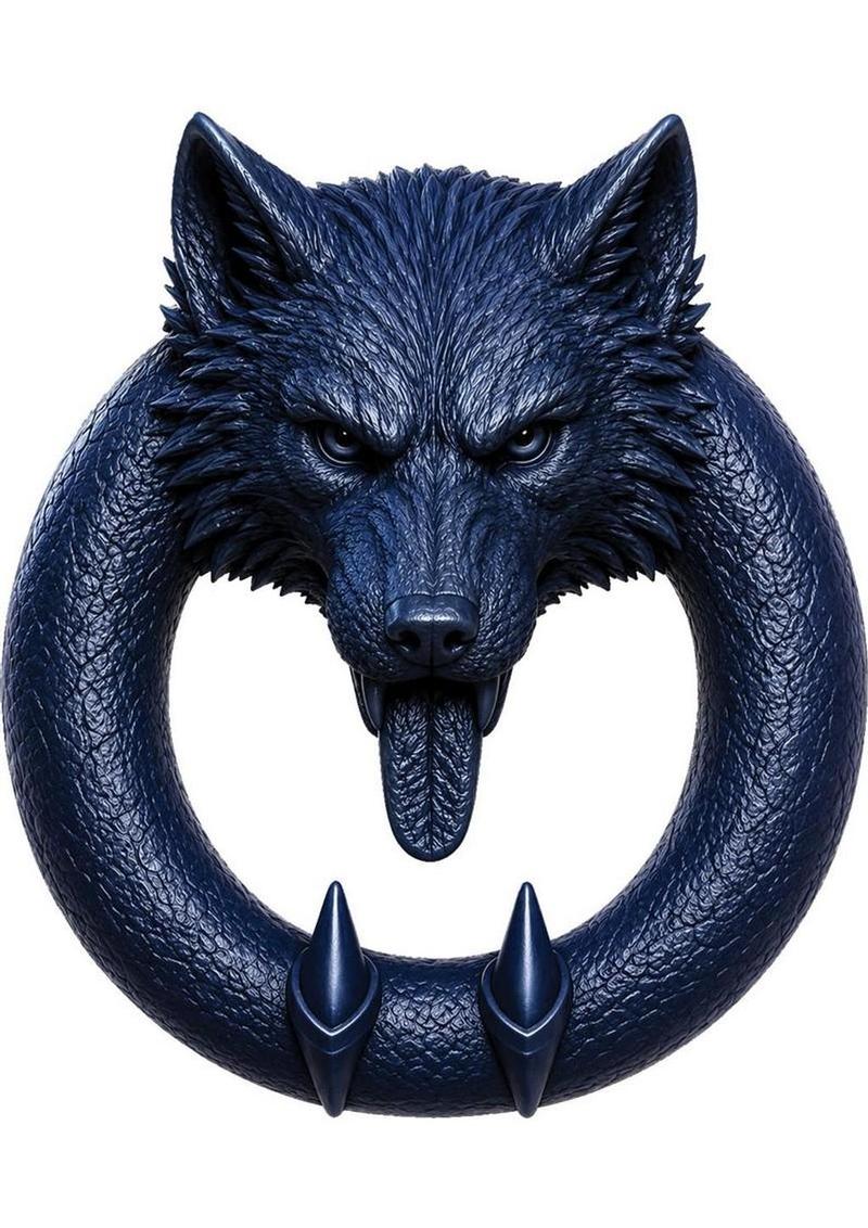 Wild Things Animal Rings Wear Wolf Rechargeable Silicone Vibrating Cock Ring - Navy