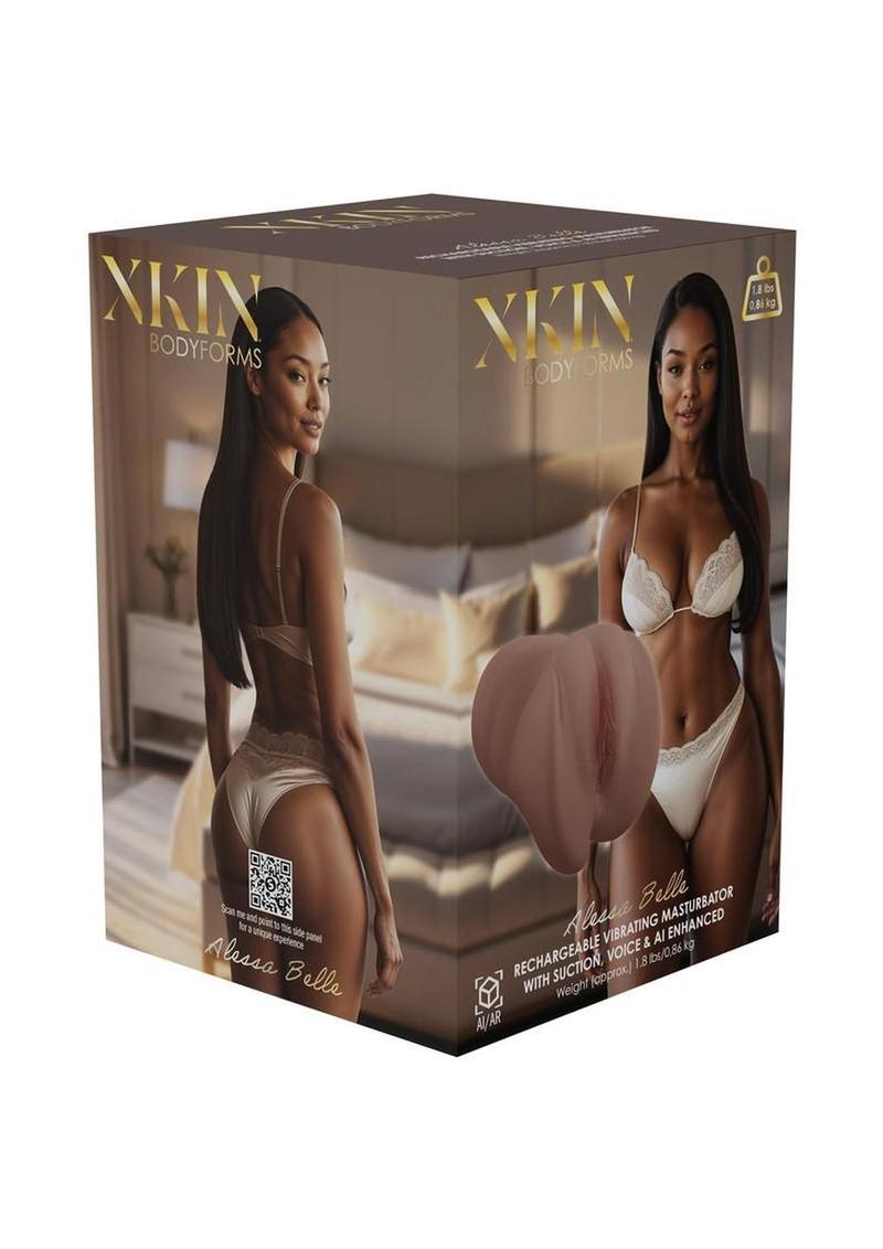 Xkin Alessa Belle Multifunction Rechargeable Voice Featured Masturbator - Vagina - Chocolate
