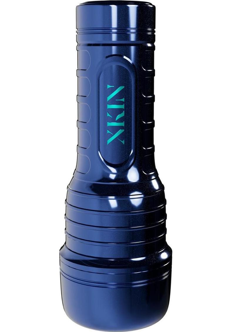 Xkin Axel Steel Torch Masturbator - Male Mouth - Metallic - Blue/Chocolate