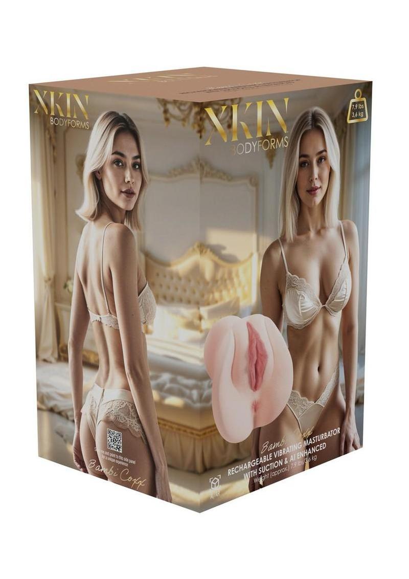 Xkin Bambi Coxx Bodyforms Rechargeable Sucking Vibrating Masturbator - Pussy - Vanilla