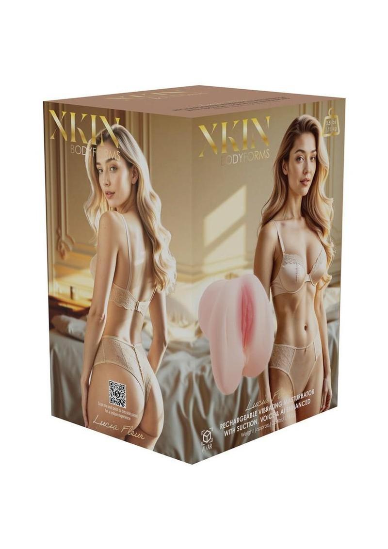 Xkin Lucia Fleur Multifunction Rechargeable Voice Featured Masturbator - Pussy - Vanilla