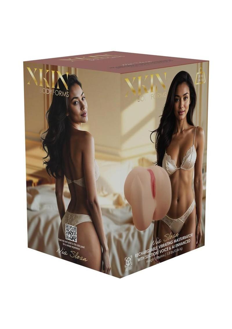 Xkin Nia Sloan Multifunction Rechargeable Voice Featured Masturbator - Pussy - Caramel