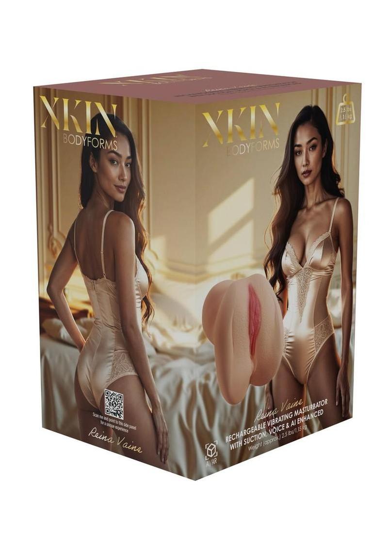 Xkin Reina Vaine Multifunction Rechargeable Voice Featured Masturbator - Pussy - Caramel