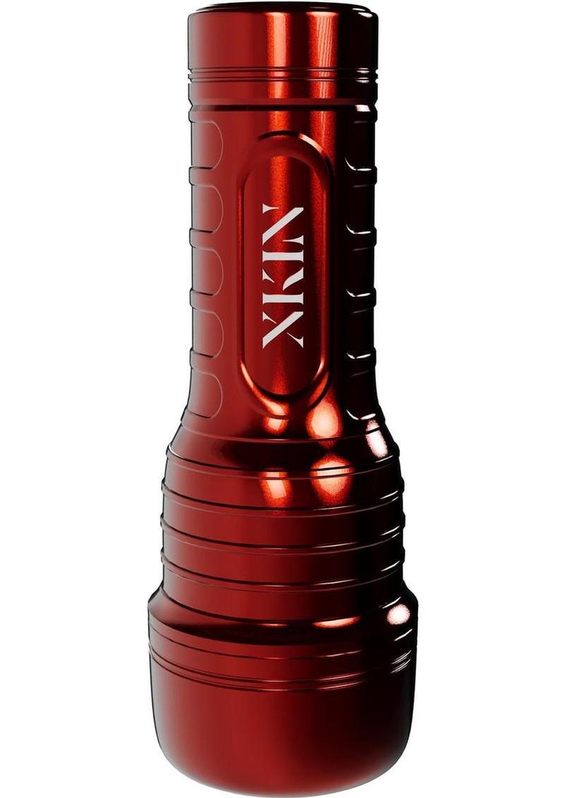 Xkin Ryder Cain Rechargeable Vibrating Torch Masturbator - Male Ass - Metallic - Red/Vanilla