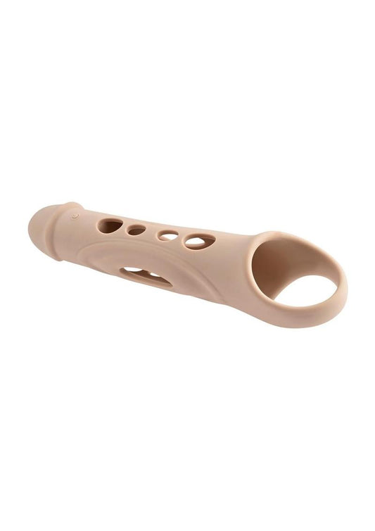 Zero Tolerance Big Boy Extender Rechargeable Silicone Penis Extension with Remote - Vanilla