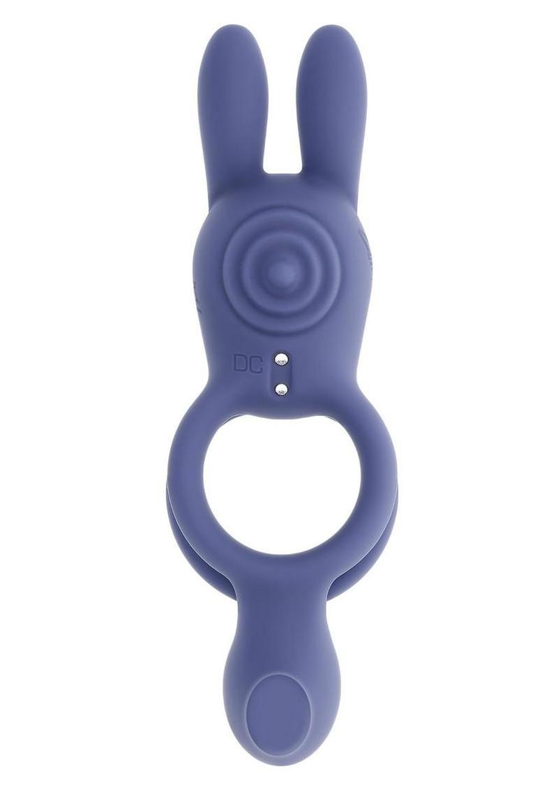 Zero Tolerance Naughty Bunny Rechargeable Silicone Vibrating Rabbit Cock Ring - Purple