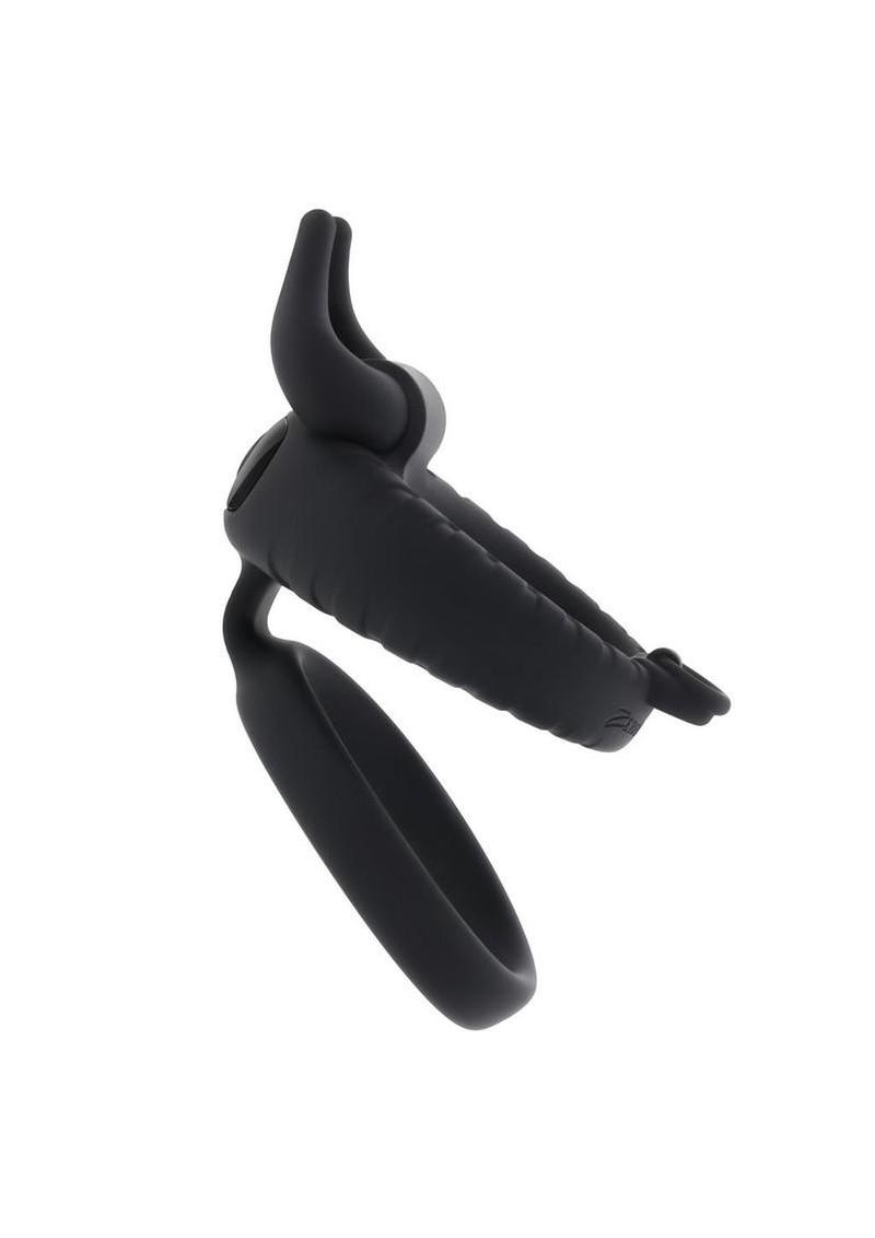 Zero Tolerance Raging Bull Rechargeable Silicone Dual Cock Ring - Black