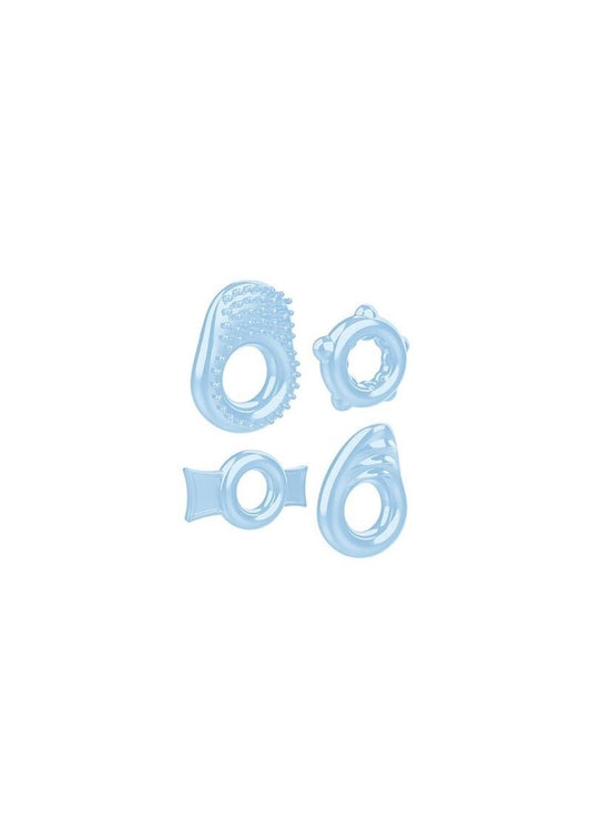 Zero Tolerance Ring A Ding Ding Cock Ring Kit - Blue - 4 Piece Kit